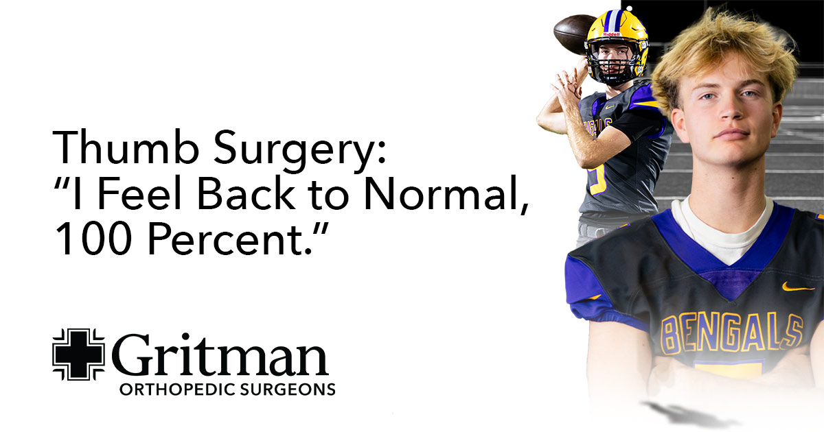 Kevin Haley orthopedic patient story Thumb Surgery: I feel back to normal