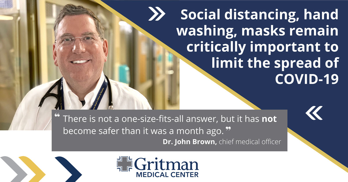 Social distancing, hand washing and masks remain critically important to limit the spread of covic-19.