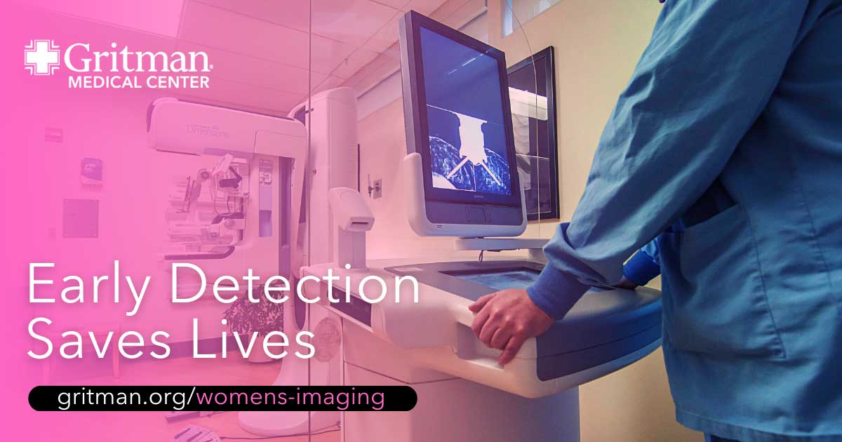 Annual mammogram screenings through the patricia j. Kempthorne women’s imaging center at gritman medical center help with early detection of breast cancer.